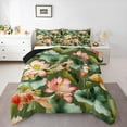 thumbnail image 1 of Manfei Teens Lotus Flowers 2pcs Bedding Comforter Set,Animal Koi Twin Comforter Sets,Chic Flower Breathable Bedding Set,Ultra Soft Home Decor,Reversible, 1 of 8