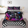 thumbnail image 1 of Manfei Teens Motorcycle Bedding Sets Twin with Comforter, Planet Outer Space Comforter Sets Twin Size, Modern Sports Reversible Down Comforter, Ultra Soft Room Decor, 2pcs, 1 of 8