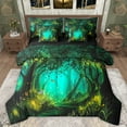 thumbnail image 1 of Manfei Teens Mystic Jungle Tree Bedding Comforter Set 7pcs, Glitter Butterfly Animal King Bedding Sets, Dreamy Fairy Tale Reversible Bed Sheets, Ultra Soft Bedroom Decor, 1 of 7