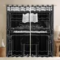 thumbnail image 1 of Manfei Teens Piano Music Blackout Curtains Set of 2 (52x84 Each), Geometric Stripes Window Curtains, Black White Musical Note Curtains and Drapes, Curtains and Drapes Room Decor, 1 of 6
