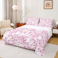 thumbnail image 1 of Manfei Teens Pink Flowers 4 Pieces Queen Sheet Sets,Spring Garden Ultra Soft Flat Sheet,Cherry Blossom Queen Fitted Sheet,Breathable Home Decor, 1 of 7