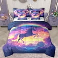thumbnail image 1 of Manfei Teens Rainbow Unicorn Bedding Comforter Set 7pcs,Abstract Gradient Queen Bedding Sets Super Cozy,Starry Sky Queen Sheet Sets,Lightweight Room Decor,Reversible, 1 of 8
