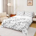 thumbnail image 1 of Manfei Teens Romantic Butterfly Bed Sheets, Black White King Sheets, Fashion Flower Floral Sheet Set, Ultra Soft Home Decor, 4 Pieces, 1 of 7