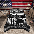 thumbnail image 1 of Manfei Teens Rustic Reindeer Bedding Comforter Set, Black White Stripes Twin Comforter Sets, Farmhouse Animal Wildlife Reversible Bedding Set, Breathable Home Decor, 2-Piece, 1 of 8