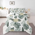 thumbnail image 1 of Manfei Teens Tropical Tree Leaves Bedding Comforter Set 2pcs,Green White Twin Comforter Sets Microfiber,Botanical Plants Breathable Bedding Set,Lightweight Room Decor,Reversible, 1 of 8