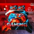 thumbnail image 1 of Manfei Teens Video Game Full Size Comforter Sets,Console Game Lover Bedding Comforter Set,Gradient Red Blue Bedding Sets For Kids,Microfiber Bedroom Decor Reversible,3-Piece, 1 of 8