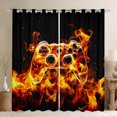 thumbnail image 1 of Manfei Teens Video Gaming Black Out Curtains,Console Game Lover Curtains Pack of 2 (42x63 Each),Orange Black Bedroom Curtains For Kids,Microfiber Bedroom Decor, 1 of 6