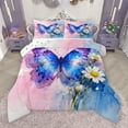 thumbnail image 1 of Manfei Teens Watercolor Butterfly Bedding Comforter Set, Vibrant Groovy Flower Twin Comforter Sets, Rustic Farmhouse Reversible Bedding Set, Breathable Home Decor, 2-Piece, 1 of 9