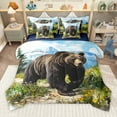 thumbnail image 1 of Manfei Teens Wildlife Bear 7 Pieces Bedding Comforter Set,Chic Flower Full Bedding Set Lightweight,Woodland Animal Fitted Sheet Flat Sheet,Microfiber Bedroom Decor,Reversible, 1 of 8