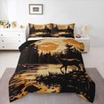 thumbnail image 1 of Manfei Teens Wildlife Deer Full Size Comforter Sets, Farmhouse Animal Bedding Comforter Set, Rustic Countryside Reversible Bedding Sets, Lightweight Room Decor, 3-Piece, 1 of 8