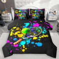 thumbnail image 1 of Manfei Tennis Sport Twin Bedding Sets 7pcs, Graffiti Splash Bedding Comforter Set, Watercolor Tie Dye Sheet Sets, Breathable Home Decor, 1 of 8