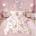 thumbnail image 1 of Manfei Tennis Sports Bedding King Size, Princess Bow-tie Bed Set, Teenager Boys Girls Reversible Bedding Sets King Size, Microfiber Bedroom Decoration, 7pcs, 1 of 7