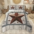 thumbnail image 1 of Manfei Texas Stars Queen Comforter Set,Old Barn Door Bedding Sets,Rustic Farmhouse Cabin Bedding Comforter Set For Boys Kids,Super Cozy Room Decor Reversible,3-Piece, 1 of 9