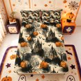 thumbnail image 1 of Manfei Thanksgiving Print Fitted Sheet Full,Ghost And Pumpkin Halloween Bed Set,3pcs,1 Fitted Sheet and 2 Pillowcases, 1 of 6