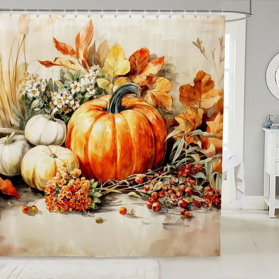 Manfei Thanksgiving Print Shower Curtain 72Wx84L,Minimalist Skull Bathroom Shower Curtain