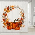 thumbnail image 1 of Manfei Thanksgiving Pumpkin Print Shower Curtain 72Wx84L,Autumn Harvest Bathroom Shower Curtain, 1 of 5