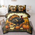 thumbnail image 2 of Thanksgiving Pumpkin Turkey Print Pillow Cover – 18x18 Cotton Linen Cushion Case 2 of 6