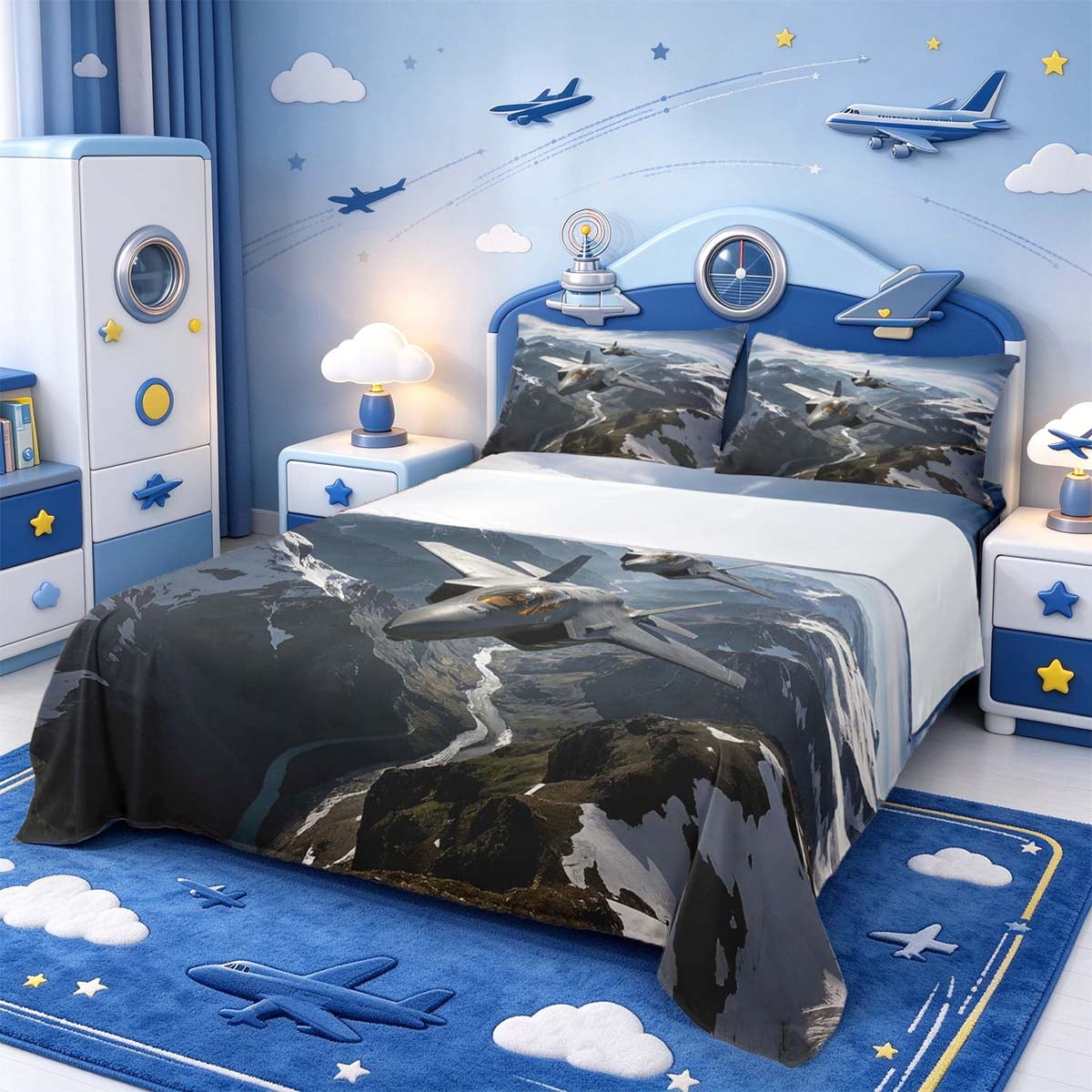 Pyjamas At Jet Manfei Timeless Fighter Jet Queen Sheets,Alpine Scene Queen Sheet Sets ...