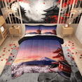 thumbnail image 1 of Manfei Tokyo Mount Fuji Bedding Sets with Comforter, Japanese City Comforter Sets, Pink Cherry Blossoms Reversible Down Comforter, Microfiber Bedroom Decorative, 2pcs, 1 of 8