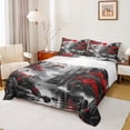 thumbnail image 1 of Manfei Tokyo Nature Scenery Queen Sheet Sets, Blossoms Flower Floral Flat Sheet, Black Red Japanese Style Queen Fitted Sheet, Luxury Bedroom Decor, 4pcs, 1 of 7