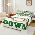 thumbnail image 1 of Manfei Touchdown Ball Gaming Queen Sheet Sets,Rugby Sport Theme Flat Sheet,Rugby Ball Sport Queen Fitted Sheet For Kids,Breathable Home Decor,4 Pieces, 1 of 7
