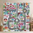 thumbnail image 1 of Manfei Town Houses Blackout Curtains,Toy Cars Print Curtains Pack of 2 (42x84 Each),Gray, 1 of 7