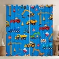 thumbnail image 1 of Manfei Tractor Excavator Blackout Curtains Set of 2 (52x84 Each), Cartoon Equipment Truck Window Curtains, Vehicle Car Theme Curtains and Drapes, Window Curtains Room Decor, 1 of 6