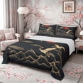 thumbnail image 1 of Manfei Traditional Crane Queen Sheet Sets for Teens, Gold Sun Mountain Bed Set, Black Gold Red 4-Piece, 1 Flat Sheet, 1 Fitted Sheet and 2 Pillowcases, 1 of 6