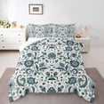 thumbnail image 1 of Manfei Traditional Flowers 3 Pieces Queen Comforter Set for Children Teens,Bohemian Floral Ultra Soft Bedding Sets,Hippie Paisley Bedding Comforter Set Breathable,Microfiber Bedroom Decor,Reversible, 1 of 8