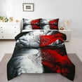 thumbnail image 1 of Manfei Tree Of Life King Size Comforter Sets,Natural Landscape Bedding Comforter Set,Red Gray Black Bedding Set For Men Women,Ultra Soft Home Decor Reversible,3-Piece, 1 of 7