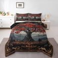 thumbnail image 1 of Manfei Tree Of Life Queen Comforter Set,Natural Landscape Bedding Sets,Retro Boho Print Bedding Comforter Set For Men Women,Ultra Soft Home Decor Reversible,3-Piece, 1 of 7