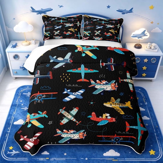 Pattern Beauty Merch Manfei Trendy Airplane Bed Spread Queen,Puppy Pattern Queen Coverlet ...