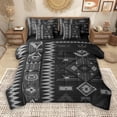 thumbnail image 1 of Manfei Tribal Aztec Abstract 7-Piece Twin Bedding Sets, Black Grey Triangle Bedding Comforter Set, Retro Western Bohemian Theme Reversible Sheet Sets, Microfiber Bedroom Decor, 1 of 8