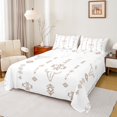 thumbnail image 1 of Manfei Tribal Aztec Adult Bed Sheets, White Wheat Geometric King Sheets, Western Sheep Skeleton Sheet Set, Microfiber Bedroom Decor, 4-Piece, 1 of 7