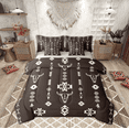 thumbnail image 1 of Manfei Tribal Aztec Adult Bedding Comforter Set 7-Piece, Brown Triangle Geometric King Bedding Sets, Western Sheep Skeleton Reversible Bed Sheets, Ultra Soft Home Decor, 1 of 7