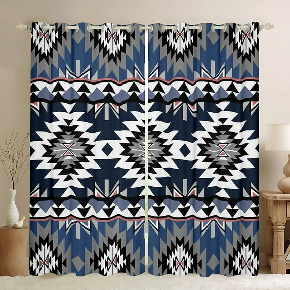 Manfei Tribal Aztec Blackout Curtains Set of 2 (52x84 Each) for Adult, Vintage Bohemian Style Window Curtains, Hippie Geometric Curtains and Drapes, Window Curtains Room Decor