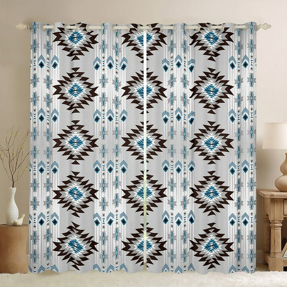 Manfei Tribal Aztec Curtains Pack of 2 (42x84 Each) for Adult, Vintage Bohemian Style Curtains Blackout, Hippie Geometric Bedroom Curtains, Window Curtains Room Decor