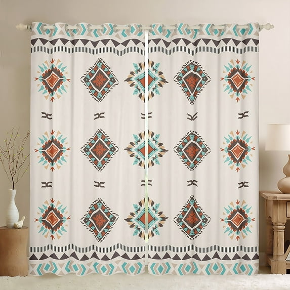 Manfei Tribal Aztec Curtains Pack of 2 (42x84 Each) for Teens Boys Girls,Bohemian Flower Curtains Blackout,Boho Theme Bedroom Curtains,Super Cozy Room Decor