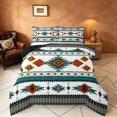 thumbnail image 1 of Manfei Tribal Aztec Full Size Comforter Sets, Boho Geometric Bedding Comforter Set, Teal, Orange and White, Black Reversible 3-Piece, 1 Comforter and 2 Pillowcases, 1 of 6