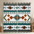 thumbnail image 1 of Manfei Tribal Aztec Kitchen Curtains, Boho Geometric Black Out Curtains Pack of 2 (42x63 Each), Teal, Orange and White, 1 of 6
