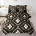 thumbnail image 1 of Manfei Tribal Aztec Teens Bedding Comforter Set 7 Pieces, Brown Geometric Triangle Full Bedding Set, Western Bohemian Reversible Fitted Sheet Flat Sheet, Ultra Soft Home Decor, 1 of 7