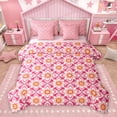 thumbnail image 1 of Homewish Tribal Boho Flower Bedding Comforter Set 7pcs, Pink Cherry Blossoms King Bedding Sets, Western Mandala Style Reversible Bed Sheets, Breathable Home Decor, 1 of 7
