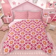 thumbnail image 1 of Homewish Tribal Boho Flower Queen Comforter Set, Pink Cherry Blossoms Bedding Sets, Western Mandala Style Reversible Bedding Comforter Set, Breathable Home Decor, 3 Pieces, 1 of 8