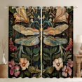 thumbnail image 1 of Manfei Tribal Dragonfly Animal Curtains Pack of 2 (42x84 Each), Mystic Rustic Flower Plant Curtains Blackout, Teens Kids Child Bedroom Curtains, Curtains and Drapes Home Decor, 1 of 6