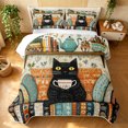 thumbnail image 1 of Manfei Tribal Kitten Twin Quilt Set, Bohemian Damask Flower Twin Coverlet Set, Orange Cream, 2pcs, 1 Bedspread and 1 Pillowcase, 1 of 7