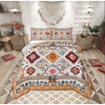 thumbnail image 1 of Manfei Tribal Orange Aztec Queen Comforter Set for Adult, Hippie Geometric Bedding Sets, Mandala Bohemian Style Reversible Bedding Comforter Set, Breathable Home Decor, 3 Pieces, 1 of 8