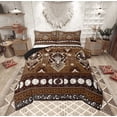 thumbnail image 1 of Manfei Tribal Sheep Skeleton Full Size Comforter Sets, Brown Boho Aztec Bedding Comforter Set, Hippie Stars Moon Galaxy Reversible Bedding Sets, Lightweight Room Decor, 3 Pieces, 1 of 8
