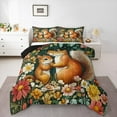 thumbnail image 1 of Manfei Tribal Squirrel Animal Queen Comforter Set, Mystic Rustic Groovy Flower Bedding Sets, Teens Kids Child Reversible Bedding Comforter Set, Ultra Soft Home Decor, 3pcs, 1 of 8