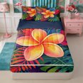 thumbnail image 1 of Manfei Tropical Floral Leaves Zipper Queen Comforter Set with Fitted Sheet and 2 Pillowcases,Botanical Plants Zipper Bedding Set,Reversible, 1 of 7