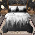 thumbnail image 1 of Manfei Tropical Pine Tree 7-Piece Bedding Comforter Set,Natural Plant King Bedding Sets,Black White Gray Bed Sheets For Adults,Luxury Bedroom Decor Reversible, 1 of 9